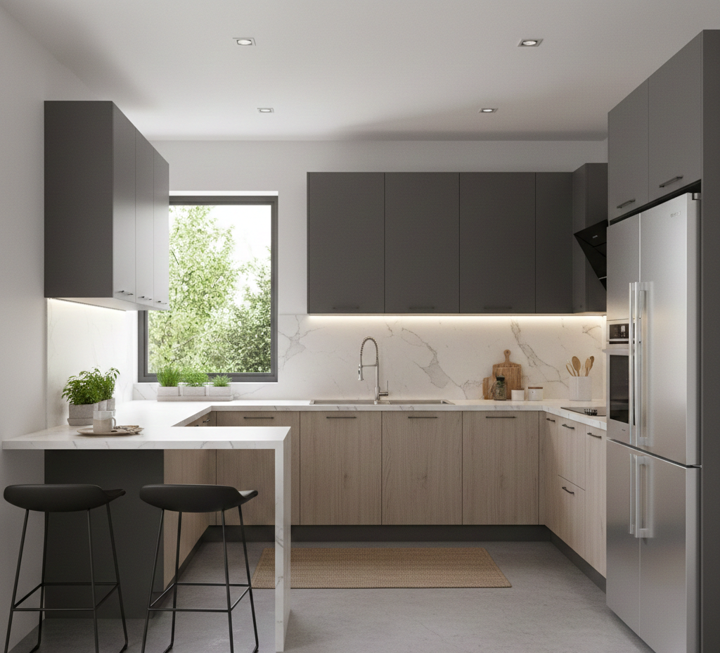 L-Shaped Modular Kitchen