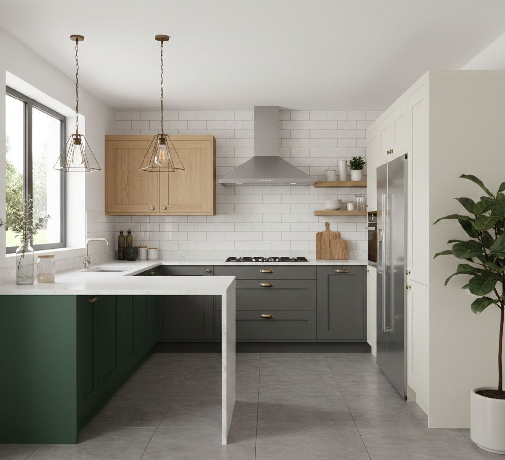 U-Shaped Modular Kitchen