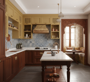 Indian Style Modular Kitchen with Traditional Touch