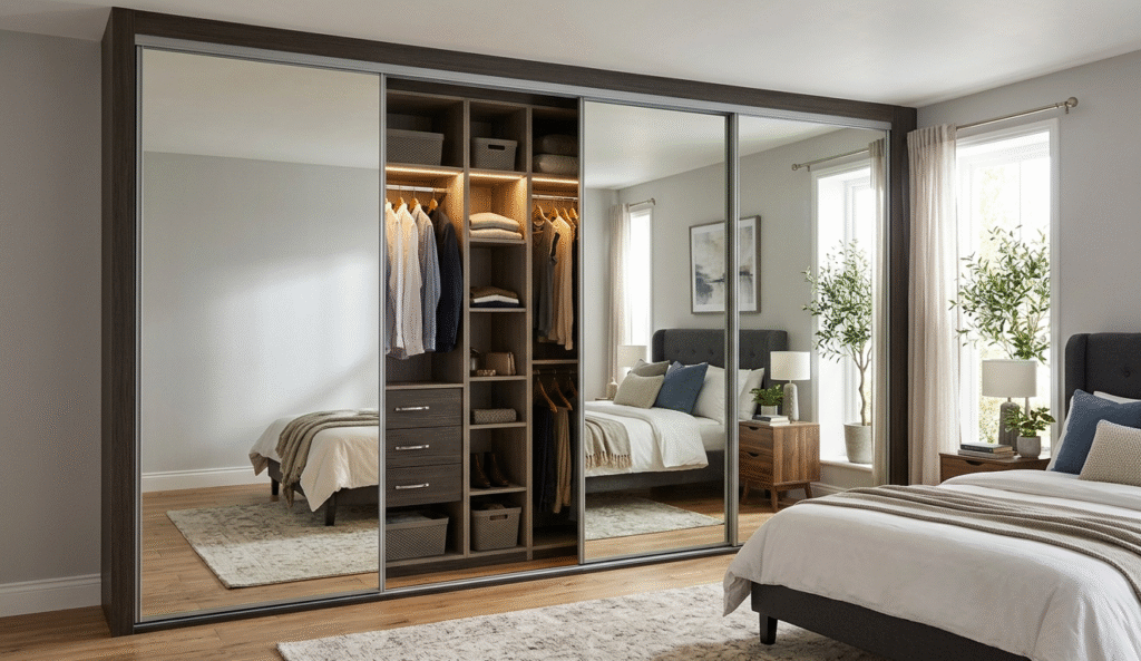 mirror Finish Sliding Wardrobe
