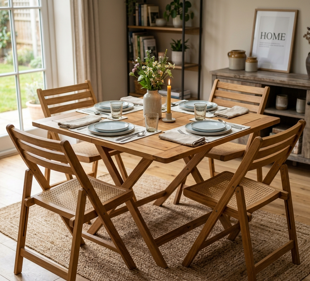 Folding Wooden Dining Table Design